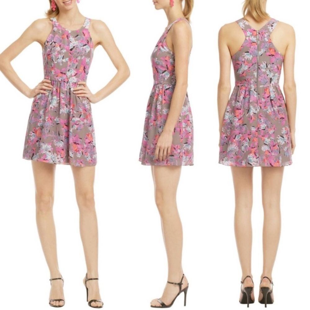 Rebecca Taylor Mai Tai Time Silk Floral A Line Dress US Women's Size 2
